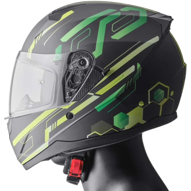 Casco Moto Integrale Gms Hexago Graphic Verde Reso Gratuito