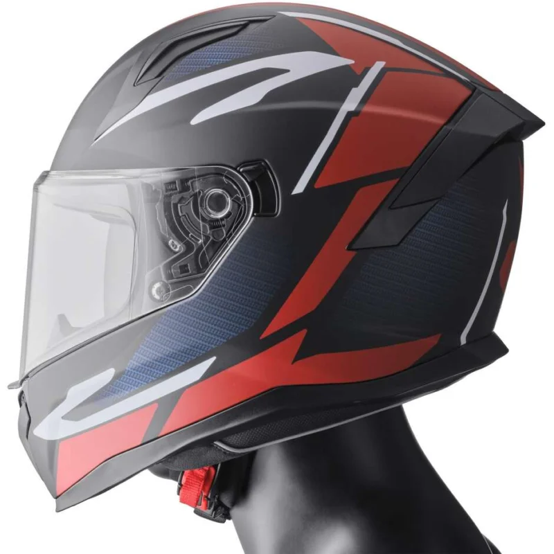 Casco Moto Integrale Gms Velox Graphic Nero Opaco Rosso Bianco Offerta Del Giorno