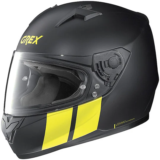 Casco Moto Integrale Grex G6.2 Stripes 013 Nero Opaco Giallo Offerta Lampo