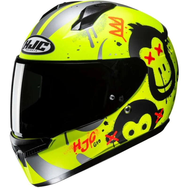 Di Tendenza Casco Moto Integrale Hjc C10 GETI MC3HSF Giallo Fluo Opaco Nero