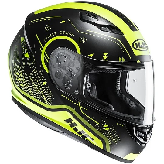 Casco Moto Integrale HJC CS-15 Safa MC4HSF Nero Giallo Fluo Di Tendenza