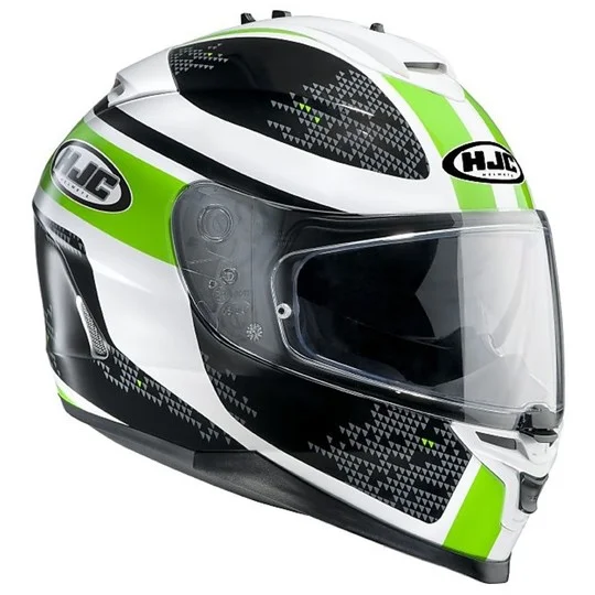 Casco Moto integrale HJC IS17 Doppia Visiera Paru Nero Verde MC-4 Super Prezzo