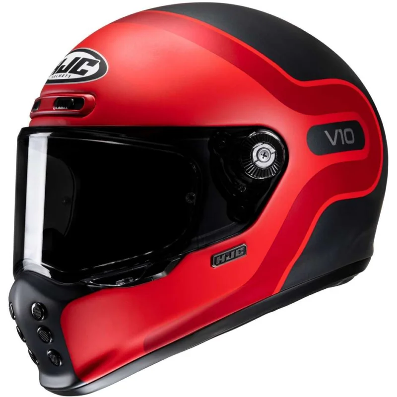 Casco Moto Integrale Hjc V10 GRAPE MC1SF Nero Opaco Rosso Sconto
