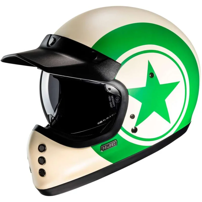 Casco Moto Integrale Hjc V60 NYX MC4SF Bianco Verde Opaco Reso Gratuito