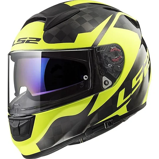 Casco Moto Integrale in Carbonio Ls2 FF397 Vector C Shine Hi-V Giallo Fluo Economico