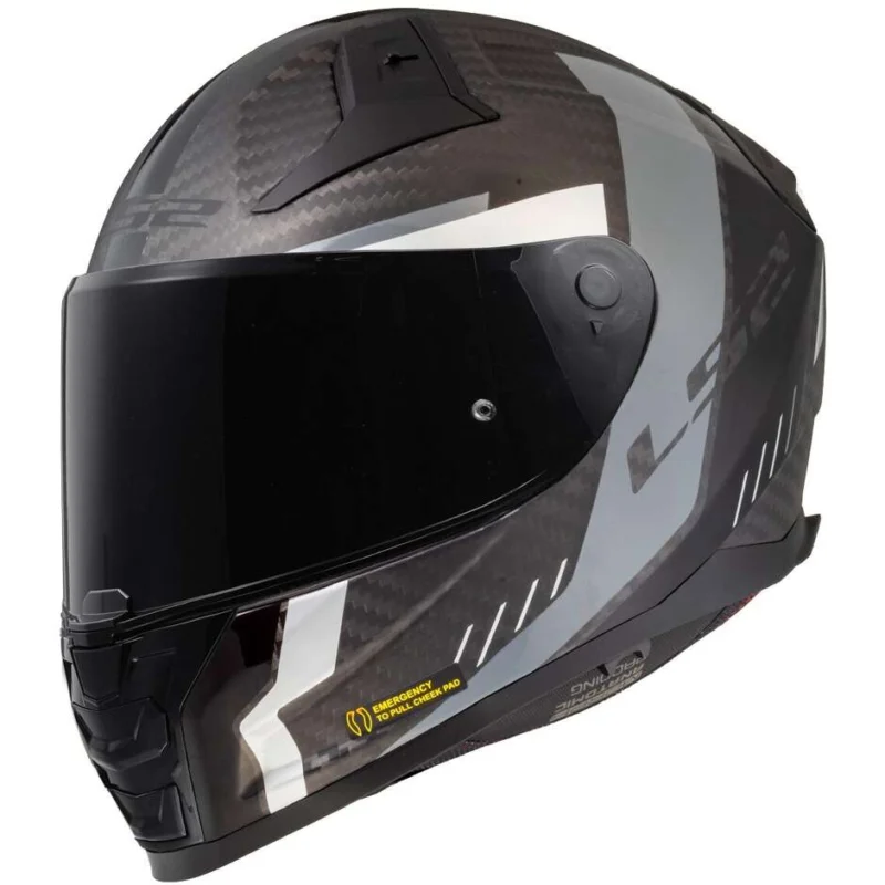 Nuova Collezione Casco Moto Integrale In Carbonio Ls2 FF811 VECTOR II CARBON GRID Nero Opaco Grigio