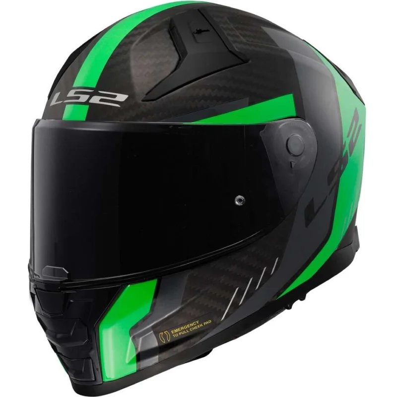 Casco Moto Integrale In Carbonio Ls2 FF811 VECTOR II CARBON GRID Verde Fluo Opaco Offerta
