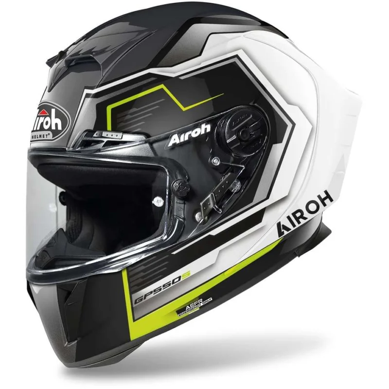 Casco Moto Integrale in Fibra Airoh GP550 S Rush Bianco Giallo Lucido Miglior Prezzo