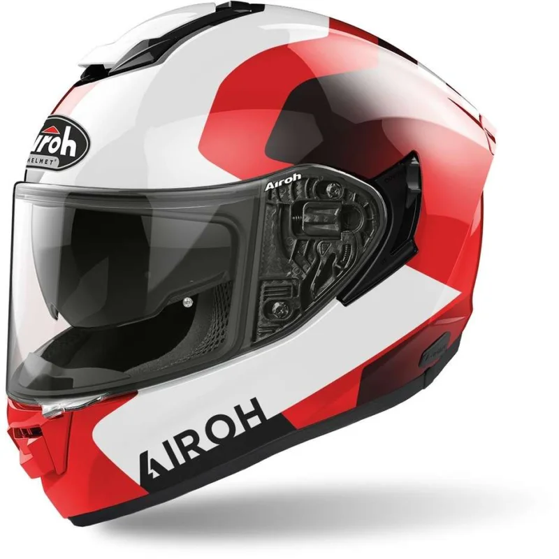 Consegna Rapida Casco Moto Integrale in Fibra Airoh ST 501 Dock Rosso Lucido