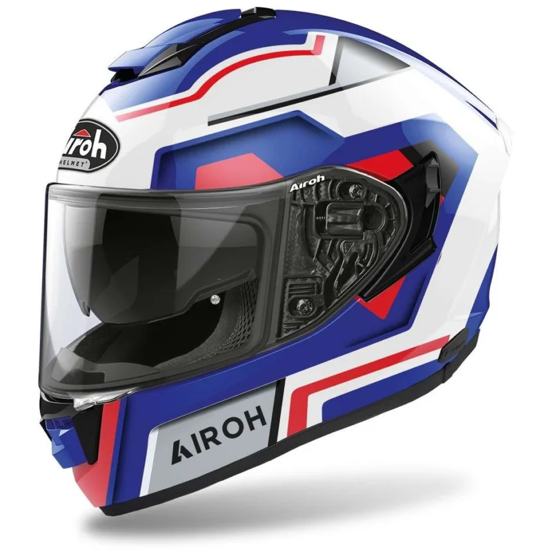 Affare Casco Moto Integrale in Fibra Airoh ST 501 Square Blu Rosso Lucido