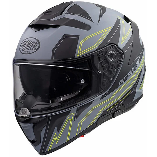 Promozione Casco Moto Integrale In Fibra Premier DEVIL EL Y GreyBM Grigio Nero Verde Opaco