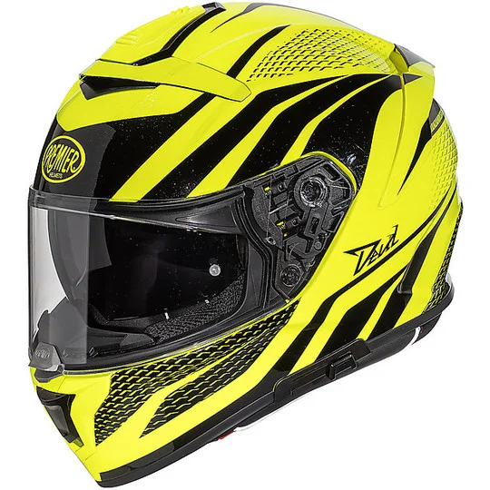 Casco Moto Integrale In Fibra Premier DEVIL PR FLUO Giallo Fluo Nero Ultima Occasione