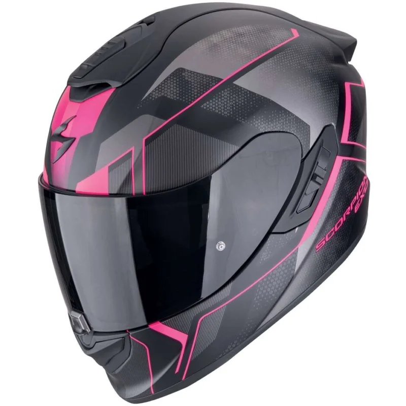 Novità Casco Moto Integrale In Fibra Scorpion EXO-1400 EVO II AIR INTENSIO Nero opaco Rosa