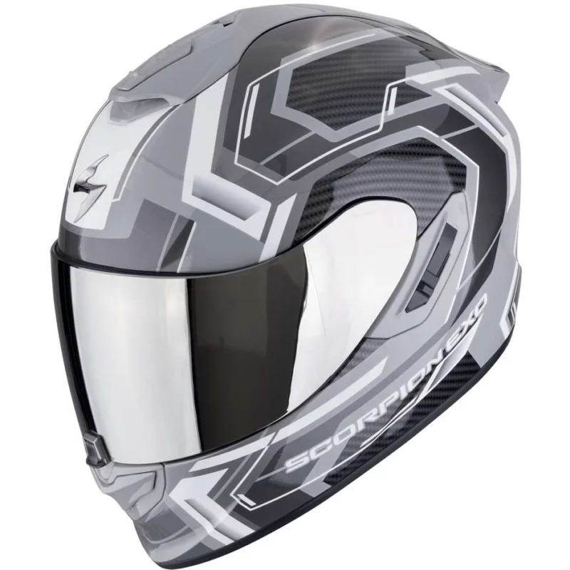 Casco Moto Integrale In Fibra Scorpion EXO-1400 EVO II AIR LINART Grigio Bianco A Buon Prezzo