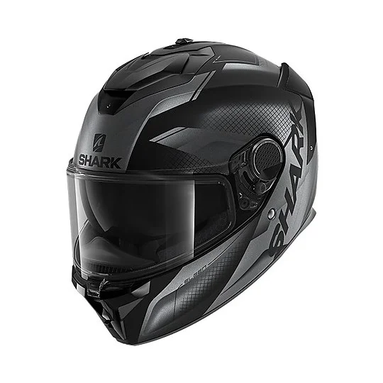 Pagamento Sicuro Casco Moto Integrale in Fibra Shark SPARTAN GT Elgen Mat Nero Antracite Opaco