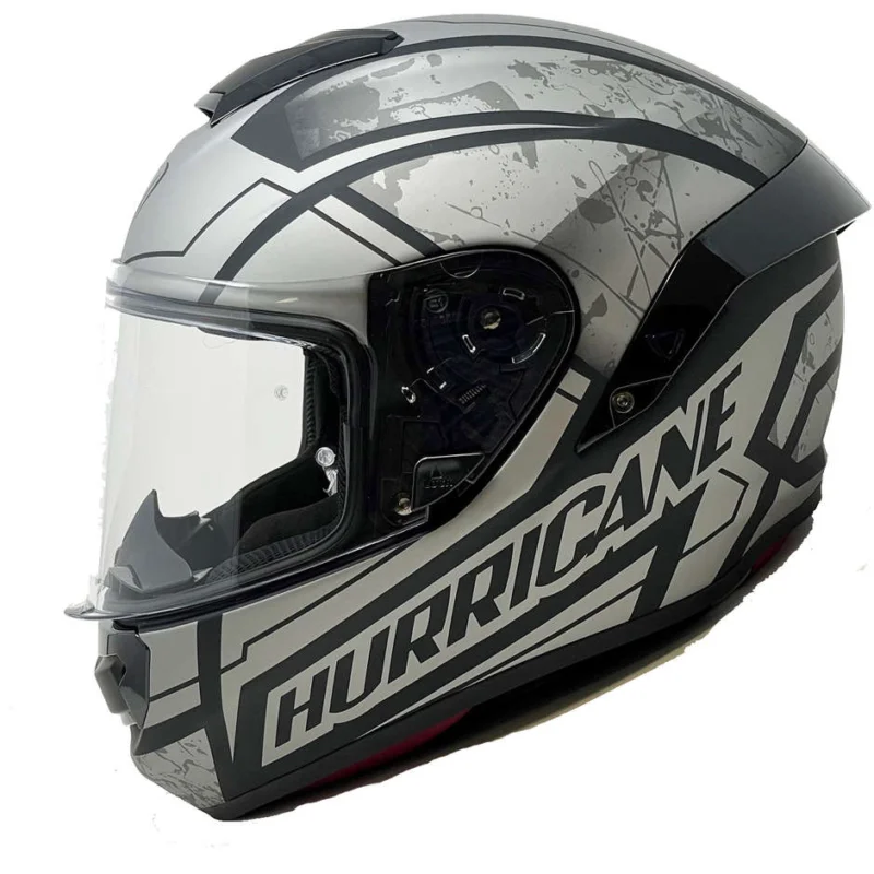 Casco Moto Integrale in Fibra Vemar Hurricane Racing H041 Claw Silver Promozione Esclusiva