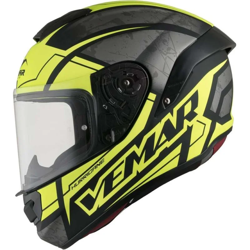 Casco Moto Integrale in Fibra Vemar Hurricane Racing H042 Claw Giallo Fluo Scelto Dai Clienti