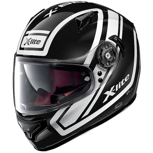 Di Tendenza Casco Moto Integrale in Fibra X-Lite X-661 Comrade N-com 044 Nero Lucido