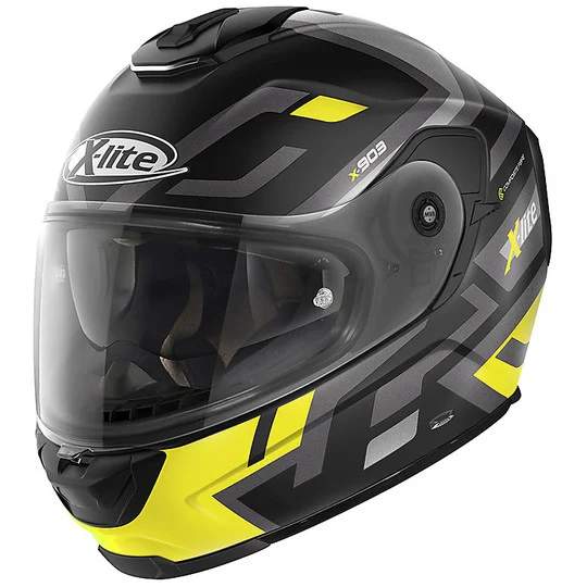 Casco Moto Integrale in Fibra X-Lite X-903 IMPETUS N-Com 030 Nero Opaco Giallo Vendita Finale