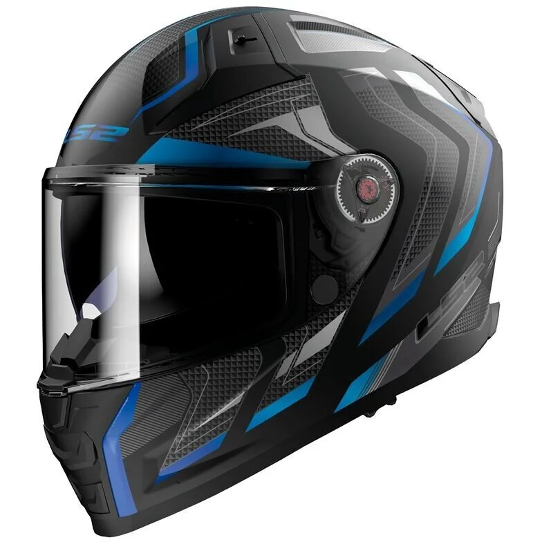 Casco Moto Integrale In HPFC Ls2 FF811 VECTOR II ALIZER Nero Opaco Blu Metal Offerta Speciale