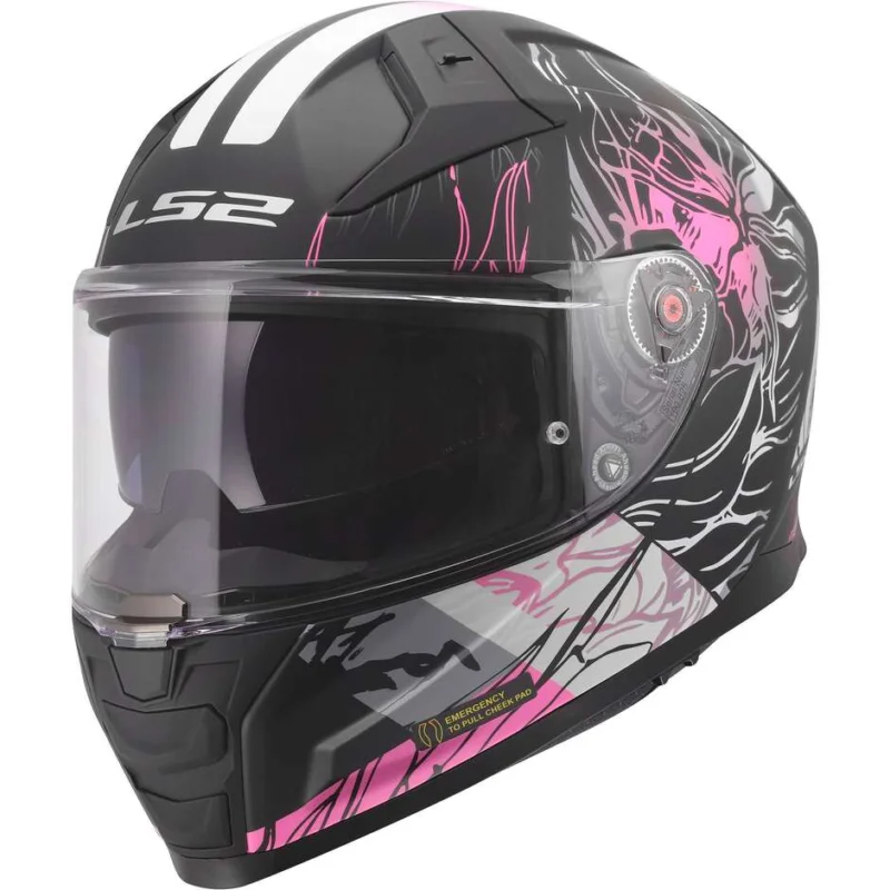 Casco Moto Integrale In HPFC LS2 FF811 VECTOR II DARFLO Nero Rosa Esclusivo