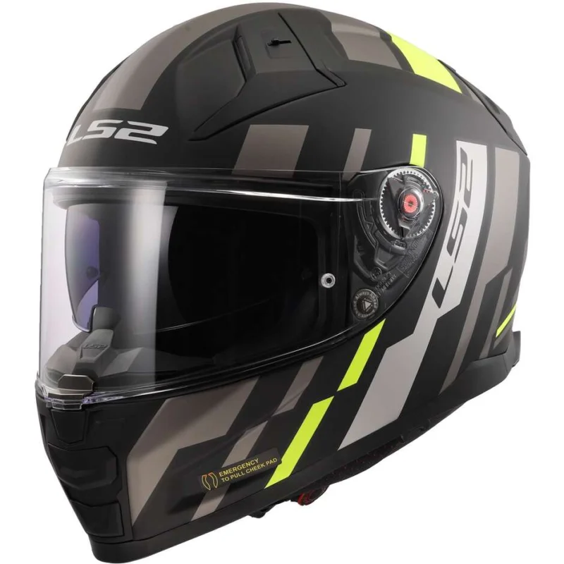 Casco Moto Integrale In HPFC Ls2 FF811 VECTOR II TRON Nero Opaco Giallo Fluo Spedito Oggi