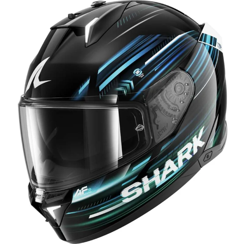 Non Perdere Casco Moto Integrale In Shark SKWAL i3 LIGHT-BLUR Nero Blu Verde