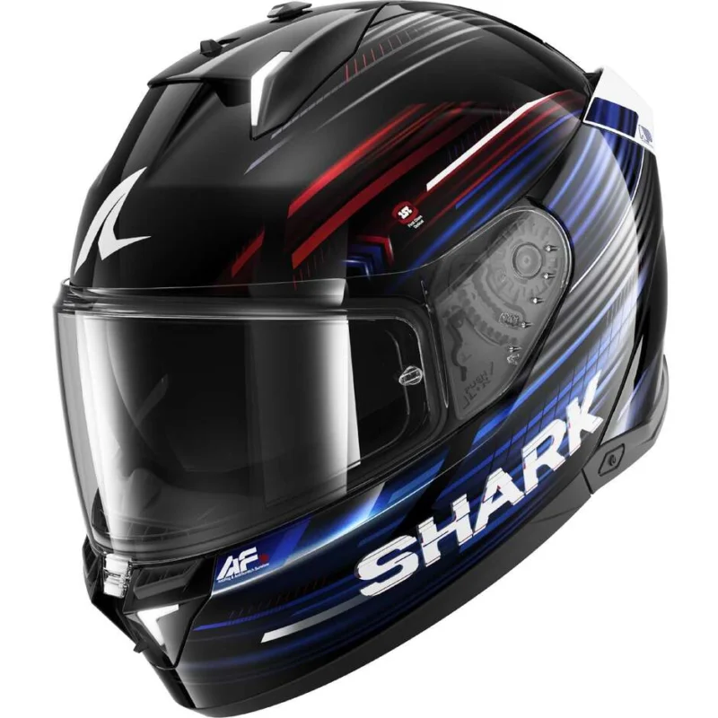 Casco Moto Integrale In Shark SKWAL i3 LIGHT-BLUR Nero Rosso Blu Promozione