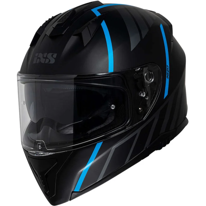 Prezzo Di Fabbrica Casco Moto Integrale iXS 217 2.0 Nero Opaco Turchese