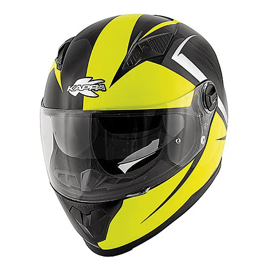 Casco Moto Integrale Kappa KV27 Denver Dual Nero Giallo Fluo Ultima Occasione