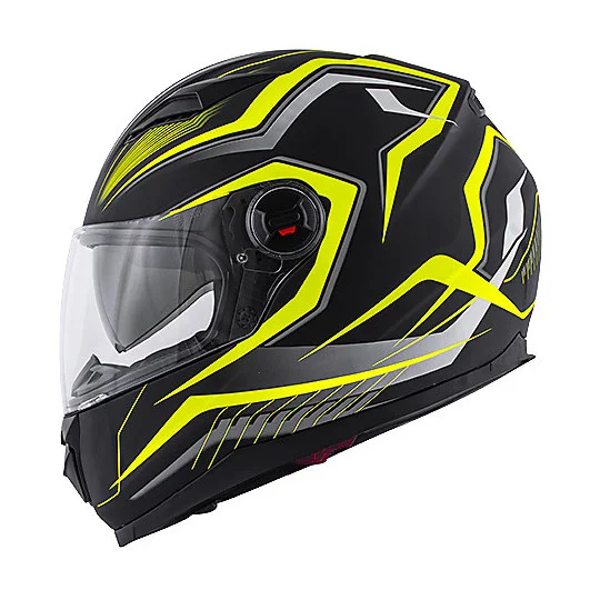 Casco Moto Integrale Kappa KV-27 Denver Nero Giallo Fluo Prezzo Basso
