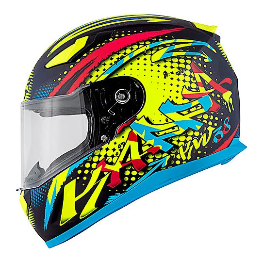 Casco Moto Integrale Kappa KV-38 Houston Spray Nero Opaco Giallo Rosso Prezzo Basso