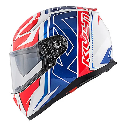 Casco Moto Integrale Kappa KV-41 Dallas Simple Bianco Lucido Rosso Spedizione Espresso