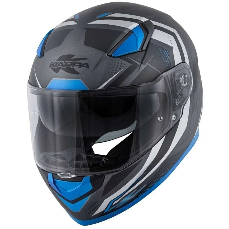 Nuova Collezione Casco Moto Integrale Kappa KV-41 Dallas Simple Nero Blu Opaco
