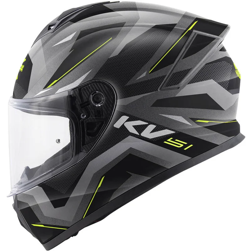 Spedito Oggi Casco Moto Integrale Kappa KV51 INSERT Titanio Nero Grigio Giallo Fluo