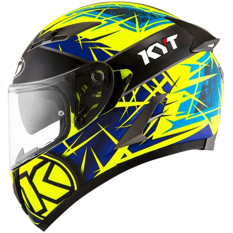 Saldi Casco Moto Integrale KYT Falcon 2 RIFT Giallo Blu