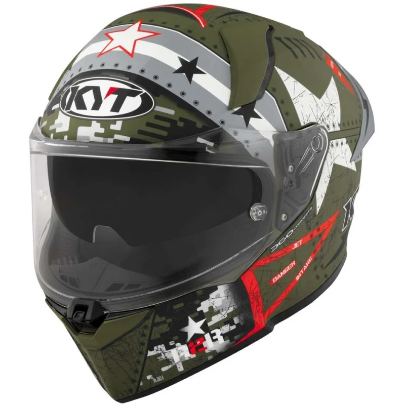Casco Moto Integrale KYT R2R MAX ASSAULT Opaco Army Verde Non Perdere