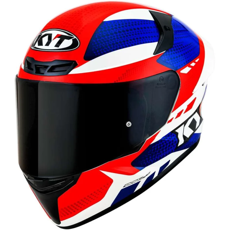 Ultimissimo Modello Casco Moto Integrale Kyt TT-COURSE GEAR BLUE Rosso