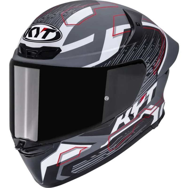 Professionale Casco Moto Integrale Kyt TT-REVO SPEEDING Opaco Grl Grigio Nero