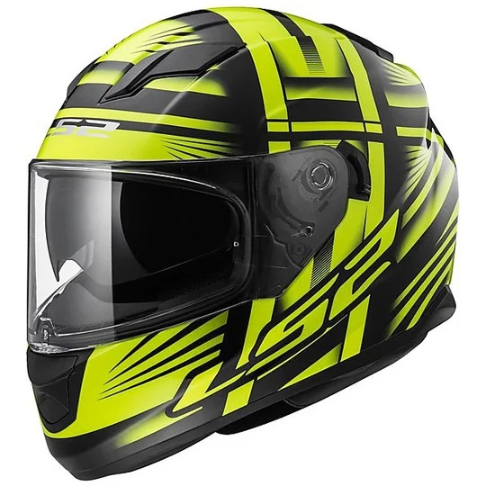 Casco Moto IntegraleLS2 FF320 Bang Nero Giallo Hy Vision Doppia Visiera Non Perdere