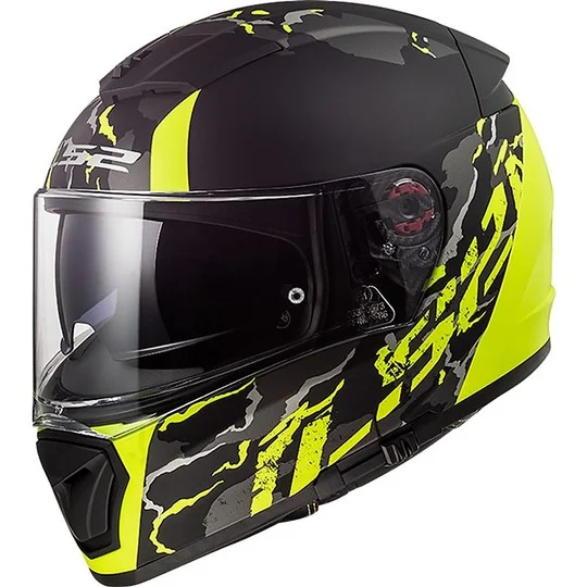 Pagamento Sicuro Casco Moto Integrale LS2 FF390 BREAKER Feline Nero Giallo Fluo Opaco