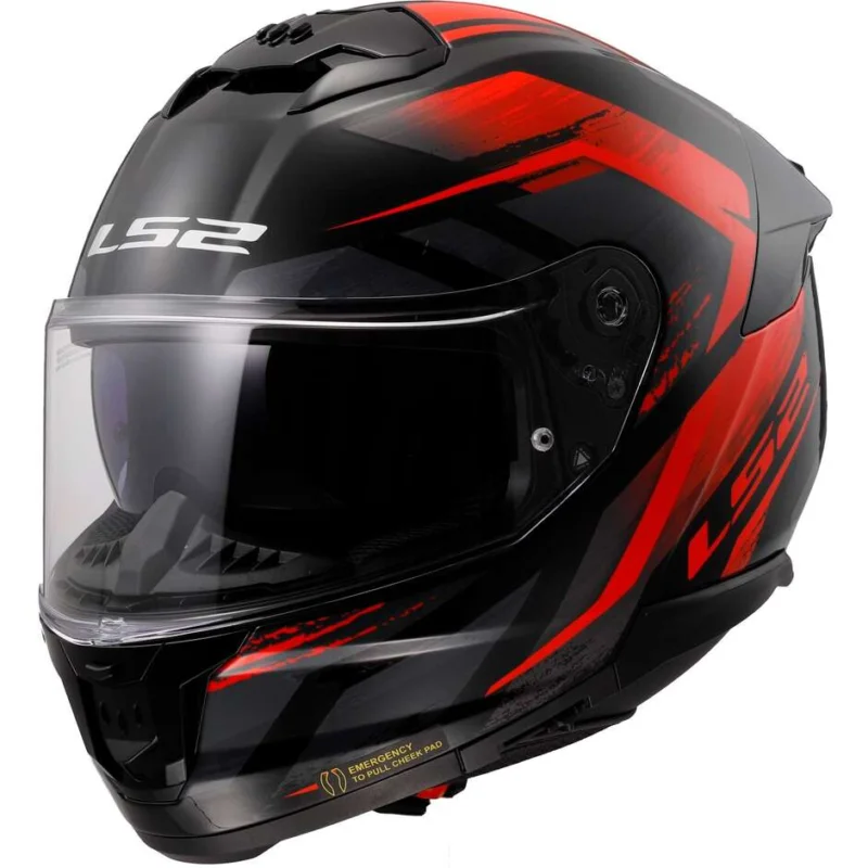 Casco Moto Integrale Ls2 FF808 STREAM II Fury Nero Grigio Rosso Spedizione Espresso