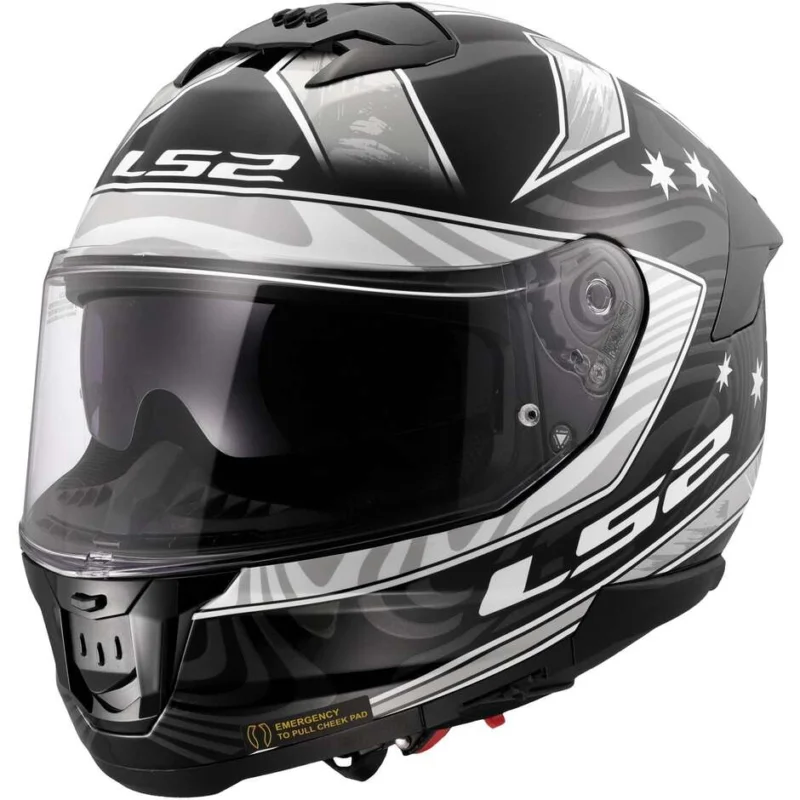 Pagamento Sicuro Casco Moto Integrale LS2 FF808 STREAM II GALDAM Nero Bianco