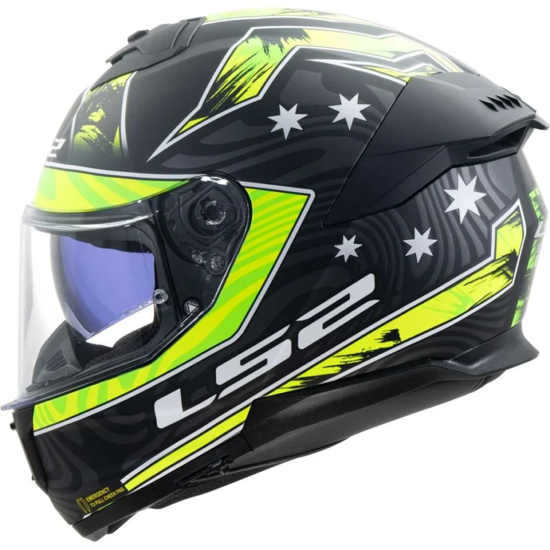 Casco Moto Integrale LS2 FF808 STREAM II GALDAM Nero Giallo Fluo Must-Have