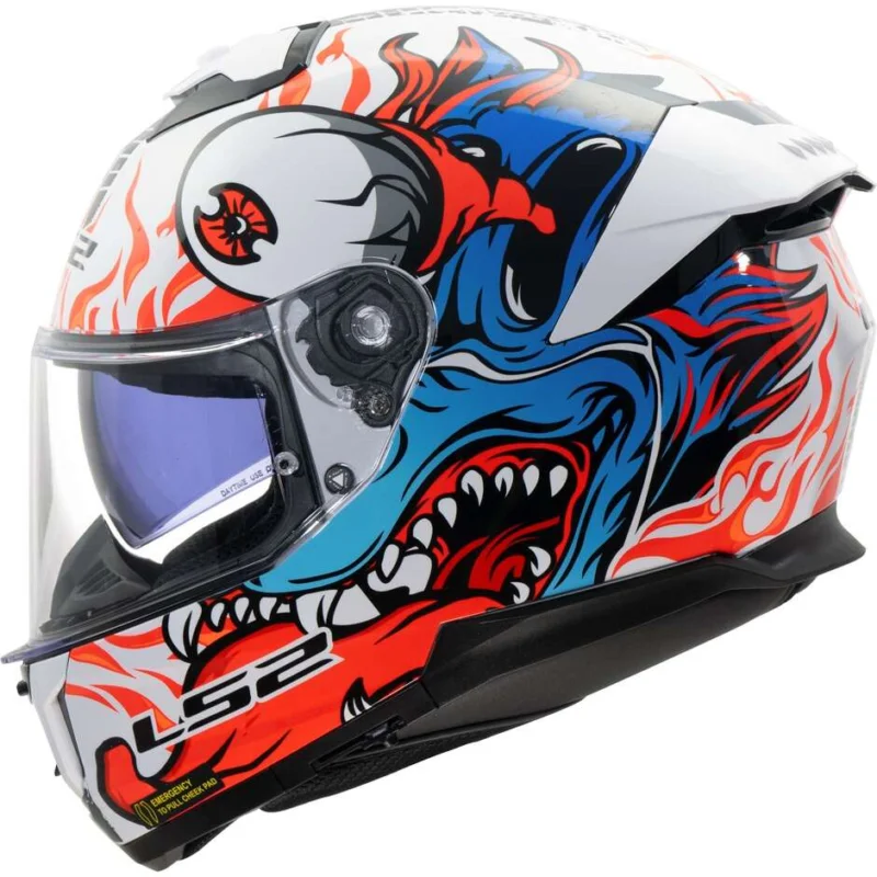 Offerta Speciale Casco Moto Integrale LS2 FF808 STREAM II INFERNO Bianco Blue