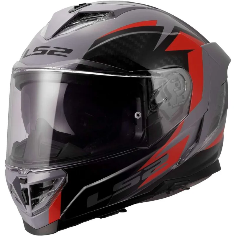 Casco Moto Integrale LS2 FF818 STORM III DYNAMO Grigio Rosso Non Perdere