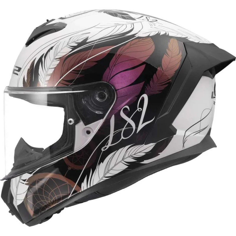 Casco Moto Integrale LS2 FF820 RAPID III BOHO Bianco Nero Rosa Must-Have