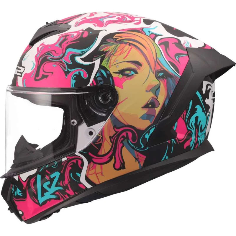 Casco Moto Integrale LS2 FF820 RAPID III CYBERG Viola Ciano Soddisfatti O Rimborsati