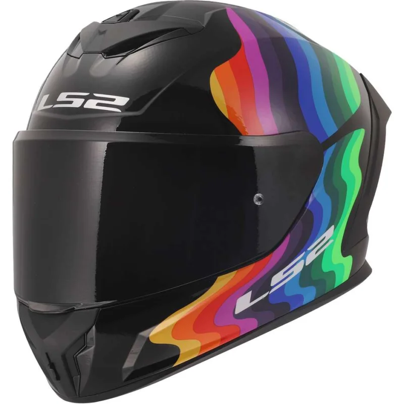 Casco Moto Integrale LS2 FF820 RAPID III FLOW Nero Multi Spedizione Gratuita