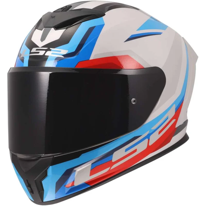 Casco Moto Integrale LS2 FF820 RAPID III HYPER Bianco Blu Rosso Occasione Imperdibile